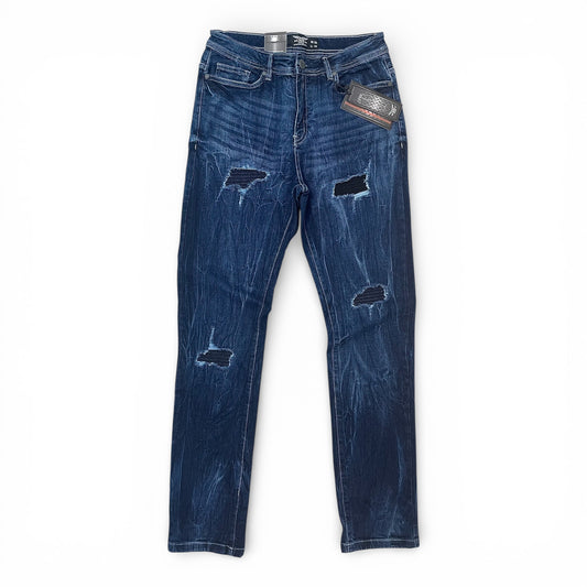 Blue Ripped Distressed Slim Fit Jeans - Men's
