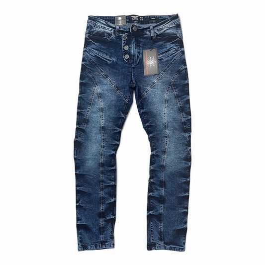 Diagonal Seam Slim Fit Jeans - Men's